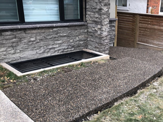 Exposed aggregate stairs